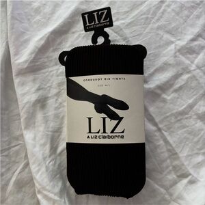 Liz Claiborne Vintage 1990’s ribbed tights corduroy chocolate Size M/L winter